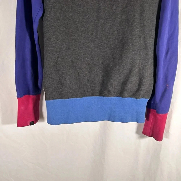 Nike Hoodie Women's Large Grey Purple Full Zip Drawstring Pockets Cotton Sweater - Picture 11 of 12